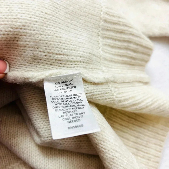 NWT Treasure & Bond Ivory Cableknit Crew Neck “Grandpa” Sweater Size XL - Picture 14 of 16